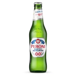 A bottle of Peroni 0.0%.