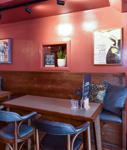 Internal seating area in a pub restaurant