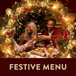 A banner promoting the Festive Menu  at Hungry Horse venues.