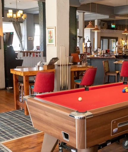 interior games and snooker table
