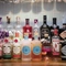 Gin bottles behind bar