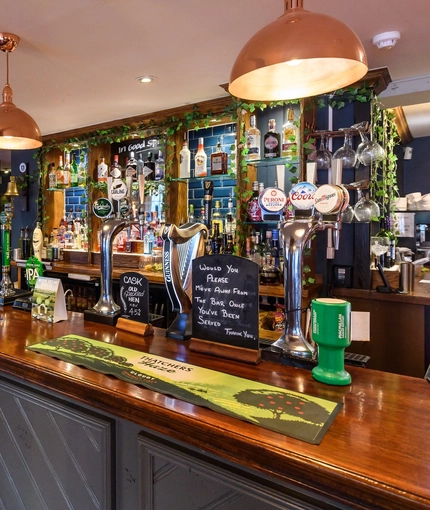 Interior bar area of a pub.