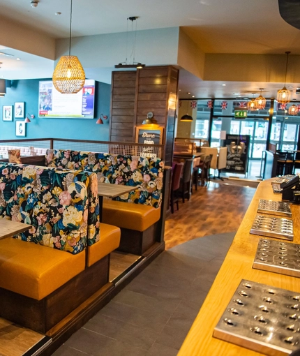 interior restaurant and seating area