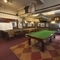 Interior shot of the pool table and seating area
