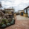 An image looking down the path towards the beer garden.