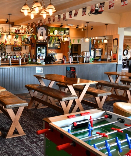 interior of the restaurant with bar