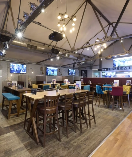 Internal seating area in a pub restaurant