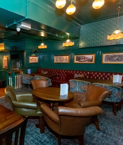 Internal seating area in a pub restaurant