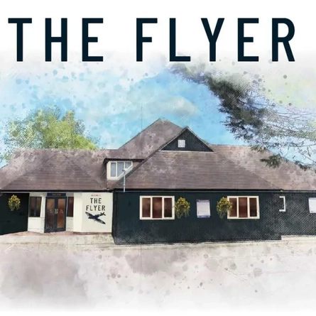 An illustration of the exterior facade at The Flyer.