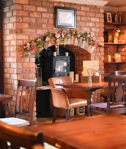 interior seating area and restaurant