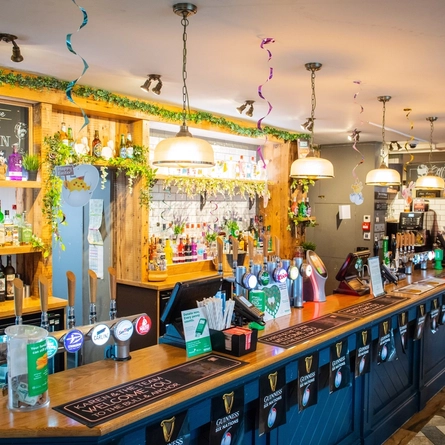 The interior bar at the Bull and Anchor.