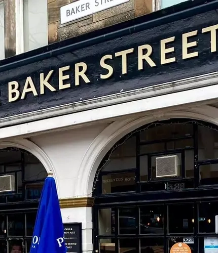 The exterior of No 2 Baker Street pub