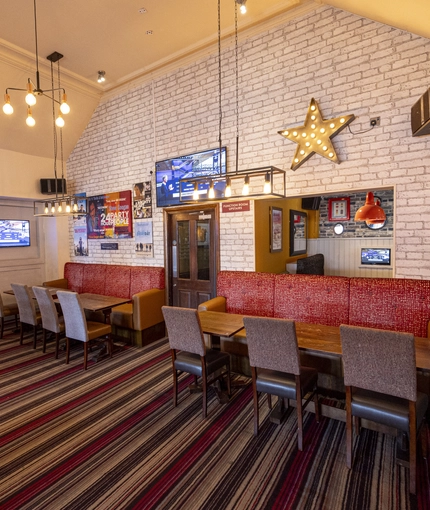 interior of the restaurant with seating area