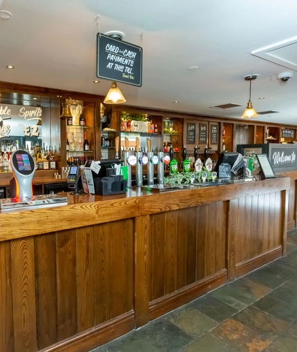 Interior bar area of a pub.