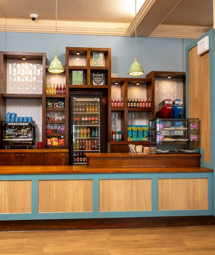The till and food counter inside the Wacky Warehouse at The Stanley Ferry.