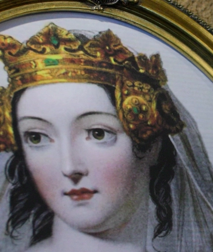 An image of a painting of Princess Isabella  at Ye Olde Trip to Jerusalem.