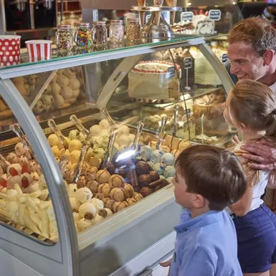 Family looking at ice cream