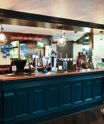 interior bar area of a pub