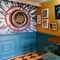 interior seating area with darts board