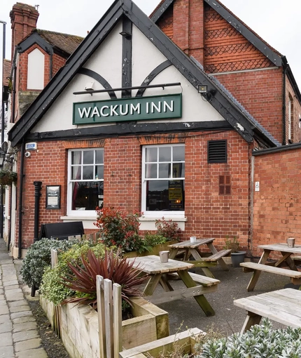 exterior of the pub and beer garden