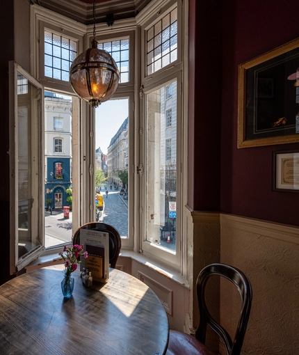 Internal seating area in a pub restaurant