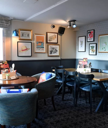 Seating area in a pub restaurant