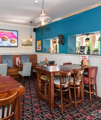 interior seating area of the pub