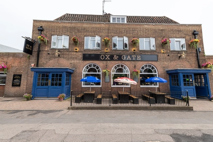 The exterior facade at the Ox & Gate.