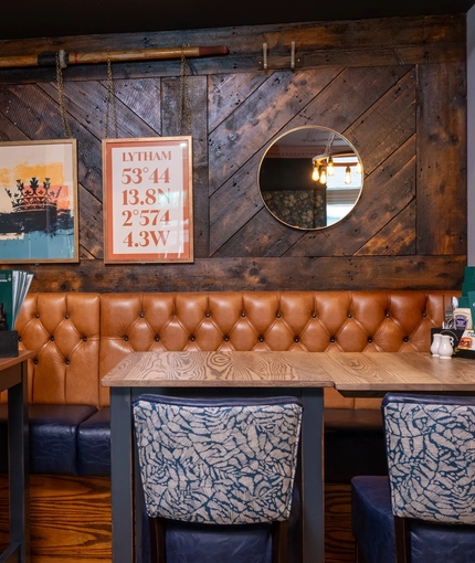 The interior restaurant and seating area at the Ship and Royal.
