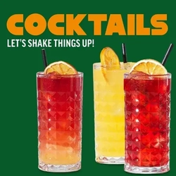 A graphic promoting cocktails at Hungry Horse.