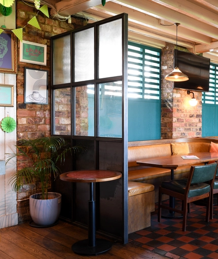 The restaurant area of The Grain and Hop Store.