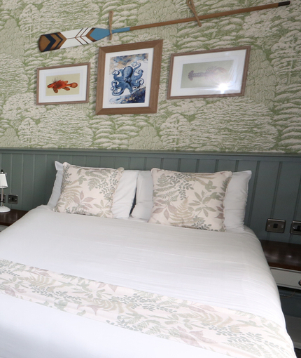 Interior double room of a hotel.