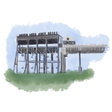 A mobile sized illustration advertising local attractions near to The Blue Cap.