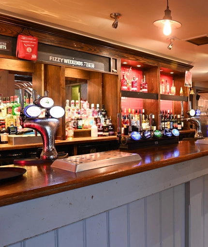 Interior bar area of a pub.