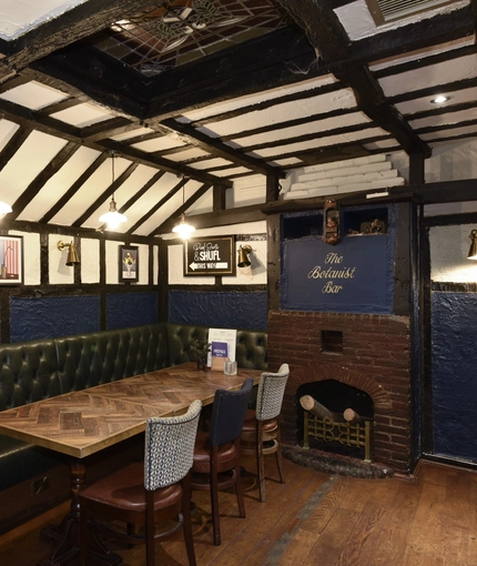 Internal seating area in a pub restaurant