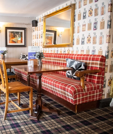 Internal seating area in a pub