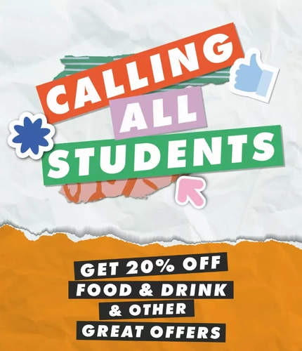 Pub & Social (PS): Student Discount - Webpage Header Mobile - 768x894