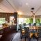 One of the tables within the interior restaurant seating area at The Two Greens.