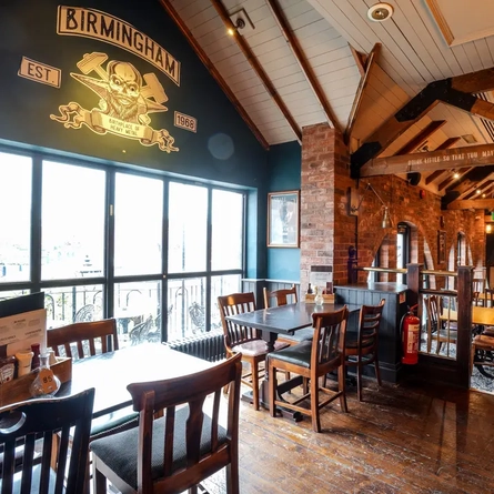Internal seating area in a pub restaurant