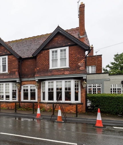 Exterior facade of a pub.