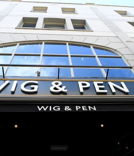The exterior of The Wig & Pen