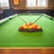 Interior area of a pub with a pool table.