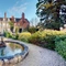 A water feature outside of The Rothley Court Hotel.
