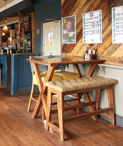interior bar and seating area of the pub