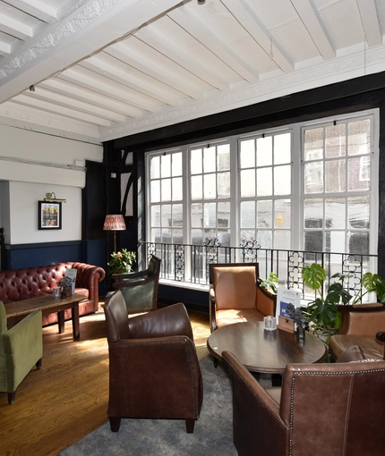 Internal seating area in a pub restaurant