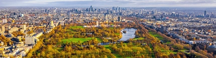 An aerial view of Hyde Park.