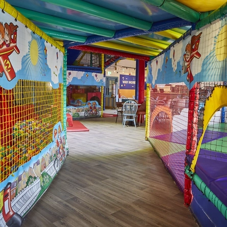 The seating area at Wacky Warehouse at the Sovereigns.