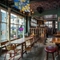 Internal seating area in a pub restaurant