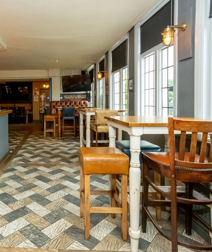 Restaurant and bar area in a pub