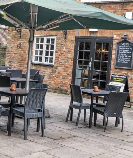 External view of a beer garden 